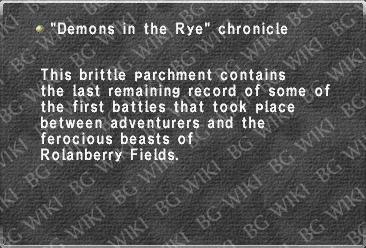 "Demons in the Rye" chronicle