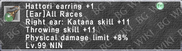 Hattori Earring +1 description.png