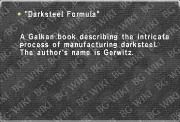 "Darksteel Formula"