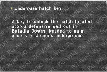 Underpass hatch key