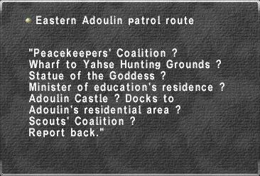 Eastern Adoulin patrol route