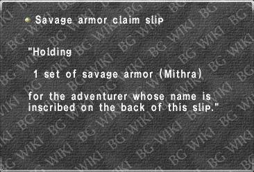 Savage armor claim slip